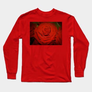 Deep Red Rose Long Sleeve T-Shirt